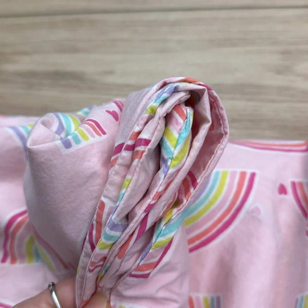 Pottery Barn Kids Rainbow Hearts Pink Duvet Set Full‎ Queen